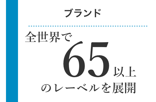 ブランド　全世界で65以上のレーベルを展開